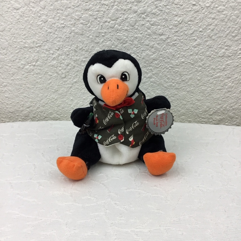 Coca Cola Penguin Plush Vintage Beanbad Plush 1998 With Tag Collectible.